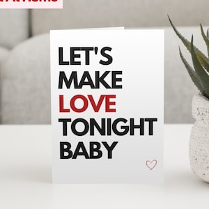 KINKY Karte | SEX PRINTABLE Karte | Let's Make Love Tonight Baby | Sexy Geschenk | Versaute Jubiläumskarte | Sexy Geburtstagskarte | 2 Größen