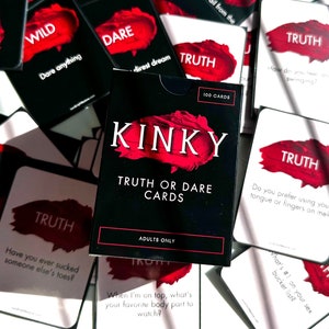 Kinky Truth or Dare, 100 Card Deck — LIMITED QUANTITY | Adults Only Sex Game, Kinky Gift for Him or Her, Unique Sexy Gift for Partner