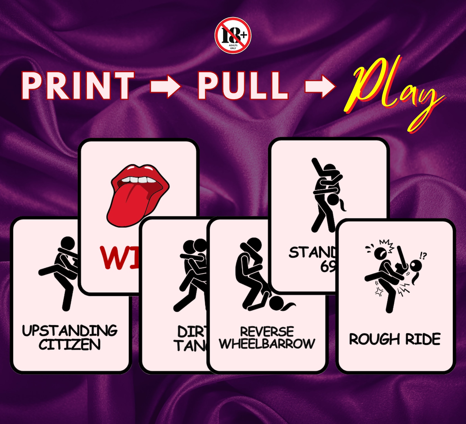 EXTREME Sex Position Card Game KINKY Sex Game for Him or Her Mature Adults Game for Any Couple
