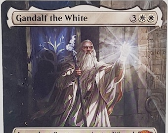 Gandalf El Blanco - Magic the Gathering Alter pintado a mano