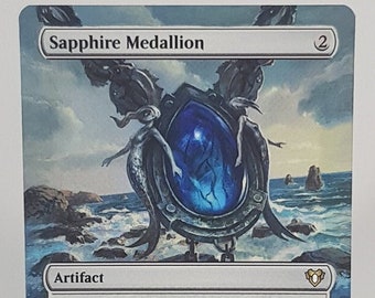 Safirmedaljong - Magic the Gathering Handmålad Alter
