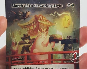 Marsch av överjordiskt ljus - Magic the Gathering handmålad altare