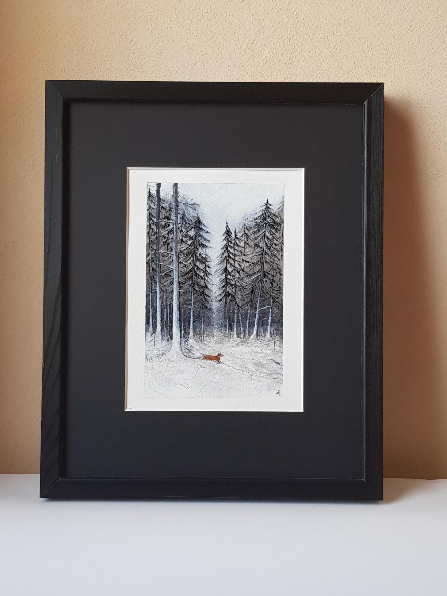 The Fox - Original acrylic and ink on paper A5 / 5,8 x 8,3 inches