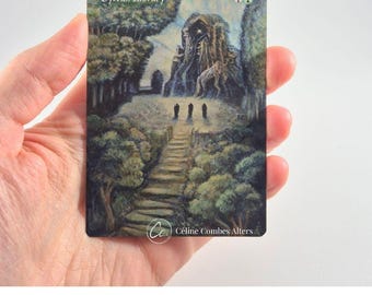 Sylvan Library-kort med altererat MTG-kort | Handmålad originalkonst | Anpassad Magic the Gathering-kort | Oldschool