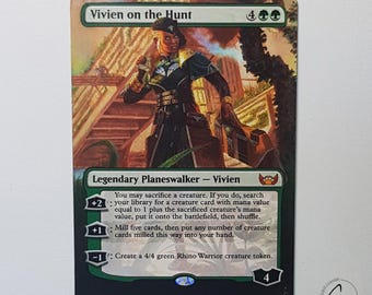 Vivien på jakten - Magic the Gathering handmålad altare