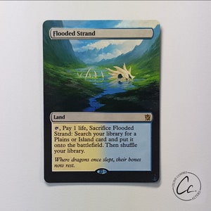 Flooded Strand - Magic the Gathering Hand Painted Alter