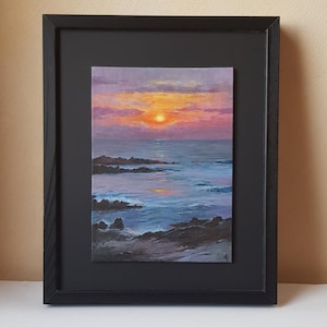 La Torche na Bretanha - Acrílico original sobre papelão coberto com tela 16 x 22 cm / 6,3 x 8,7 polegadas