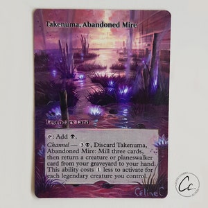 Takenuma, Mire Abandonado - Magic the Gathering Alter pintado a mano