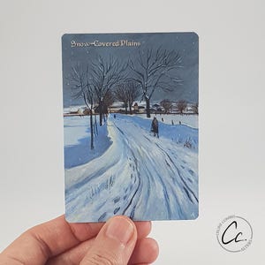 雪に覆われた平原は、A.ギース（1901-1973）の「シャンプリット・ラ・ヴィルへの道の雪に覆われた風景」にインスピレーションを得たものです - MTG ハンドペイント アルター