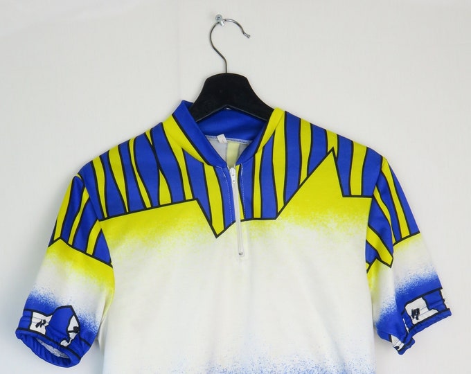 Retro cycling jersey with abstract shapes