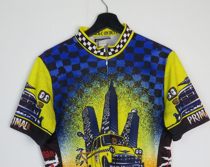 Primal cycling jersey with yellow taxi