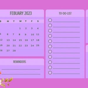 February To Do List Calendar