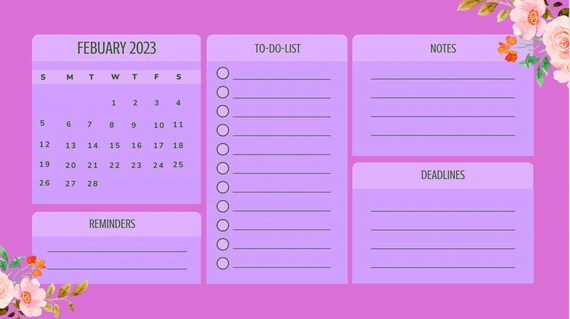 February to Do List Calendar - Etsy