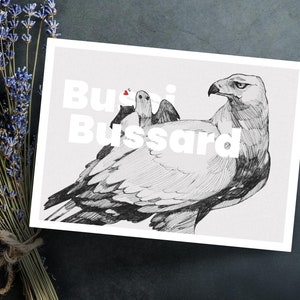 carte de voeux | carte | Colombe et aigle | dessiné à la main | Format A6