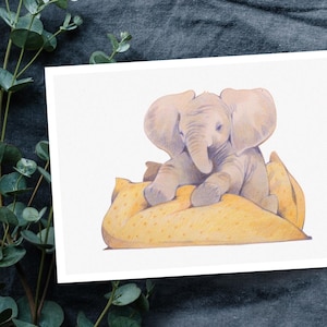 Grußkarte | Geburtstag | Baby Elefant | handgezeichnet | Tiermotiv | verschiedene Formate