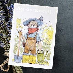 Carte de voeux | Anniversaire | Le jardin appelle | dessiné à la main | motif animalier | différents formats