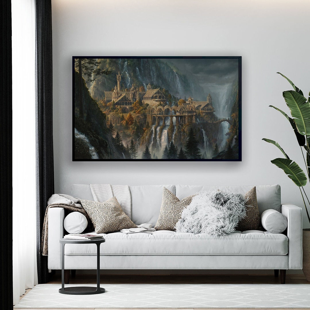 Rivendell Inspired Wall Art Canvas/poster Painting, Lord of the Rings