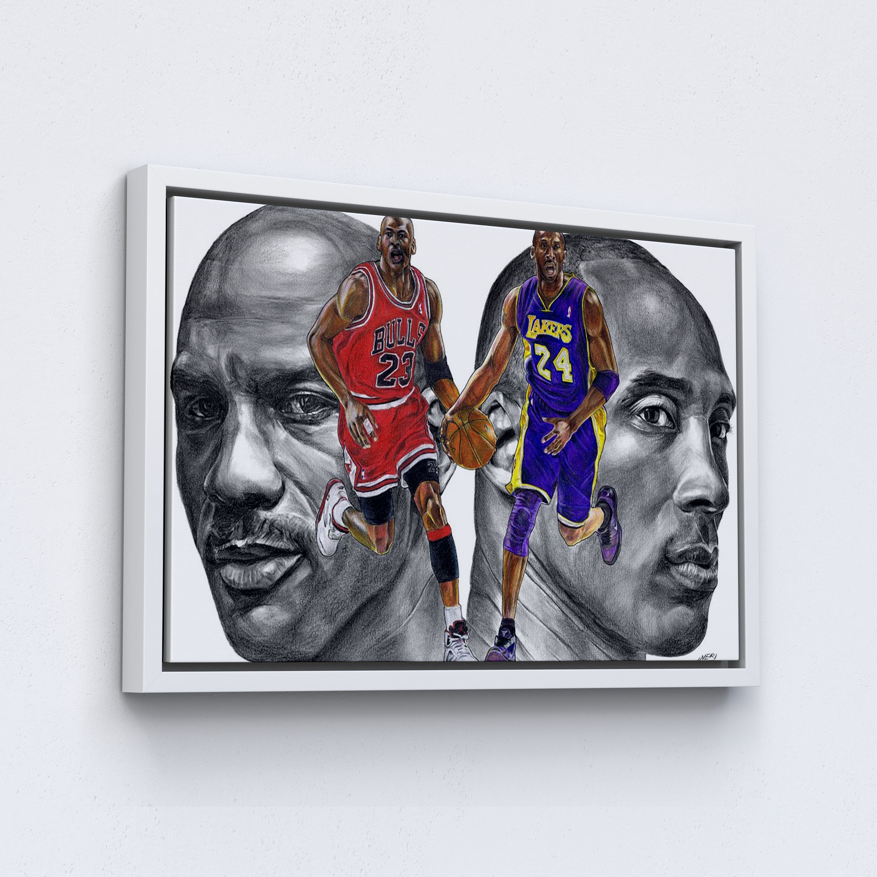 Michael JORDAN & KOBE BRYANT Canvas Painting Basketball Etsy