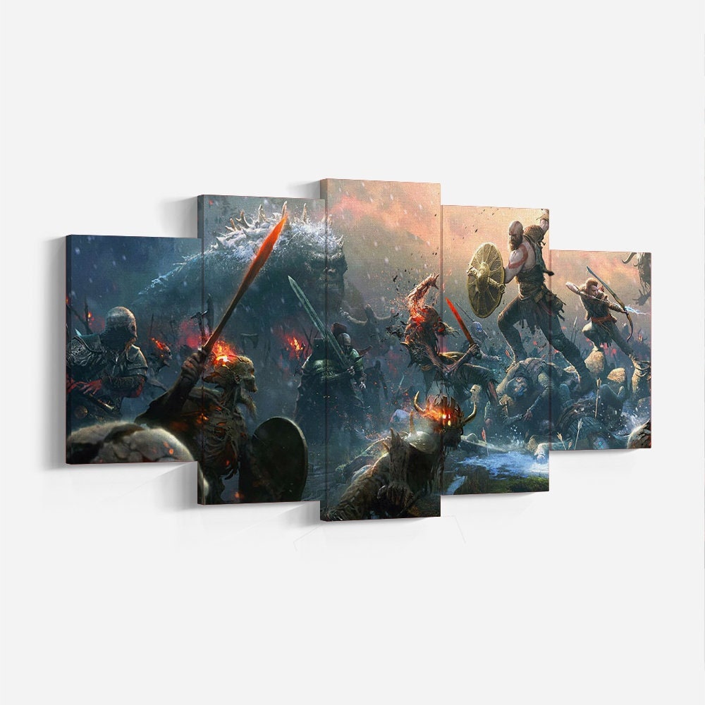 Postcard A6 Set 11 Cards God of War I Digital Painting I Gow 