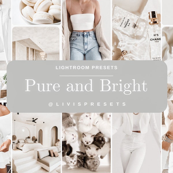 Lightroom Presets Pure, Bright and airy, indoor photo home, presets interior, presets clean, presets beach, blogger presets white and airy