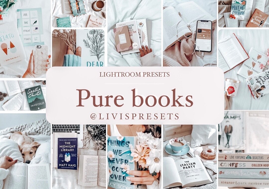 Lightroom Presets Bookstagram Pure, Bright Clean Bookstagram, Preset