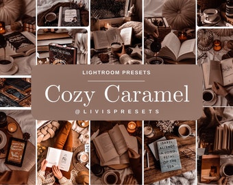 Lightroom Presets Caramel presets bookstagram fall, cozy reading, warm and cozy bookstagram presets autumn, presets latte caramel bookish