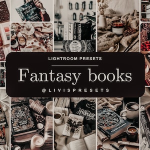 Lightroom Presets Fantasy Books Antique bookstagram, cozy reading, warm and cozy bookstagram presets, presets vintage bookstagram, bookish