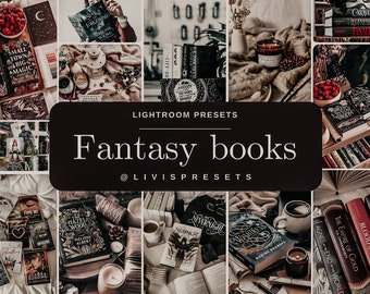 Lightroom Presets Fantasy Books Antique bookstagram, cozy reading, warm and cozy bookstagram presets, presets vintage bookstagram, bookish