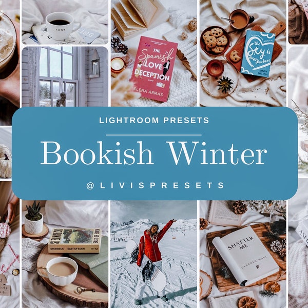 Lightroom Presets Bookstagram Winter, Bright Clean Bookstagram, Blue Tones Preset Bookish Filter Book Blogger, cold bookstagram preset winter