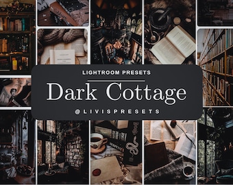 Lightroom Presets dark cottage presets bookstagram dark academia, bookish blogger presets book blogger bookworm, dark mansion filter moody
