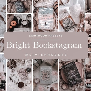 Lightroom Presets Bookstagram Aesthetic, Instagram filters, bright presets bookish book blogger, Bright and airy presets reading books cozy