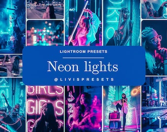 Lightroom Presets neon lights presets concert live music presets event presets nightclub, party presets, nightlife presets city lights