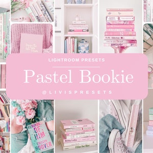 Lightroom Presets Pastel Bookstagram, Bright Clean Bookstagram soft Preset Bookish Filter, book blogger, bookstagram preset pink and rose