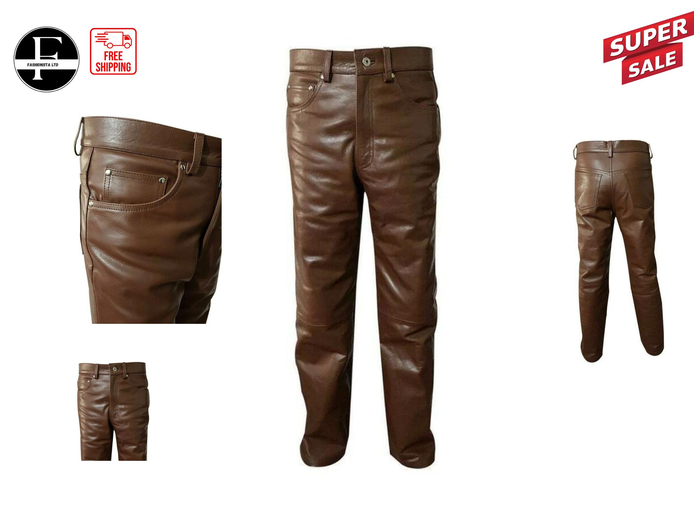 Brown Leather Pants -  Canada