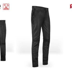 Pantalón de cuero negro real para hombre / Los mejores pantalones de cuero de moda hechos a medida
