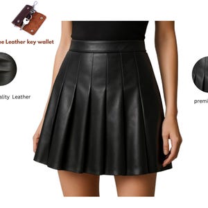 Jupe Courte Plissée En Cuir Synthétique Pour Femme - Taille Haute, Fermeture élastique - Style Décontracté, été