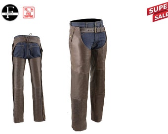 Pantalones de cuero retro de cuatro bolsillos para hombre, el mejor regalo para él.