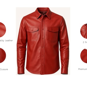 Men's Red Leather Shirt
