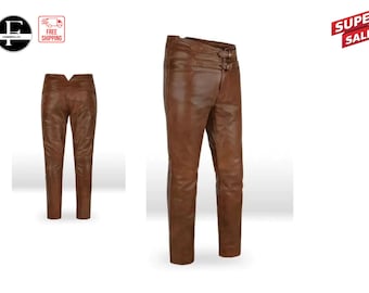 Handgefertigte weiche braune Lederhose für Männer | Beste Custom Made Lederhose