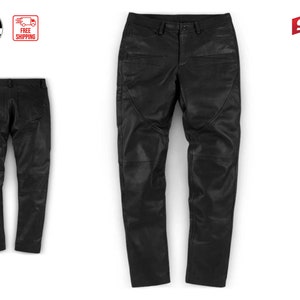 Heritage zwarte leren herenbroek | Beste op maat gemaakte leren motorbroek