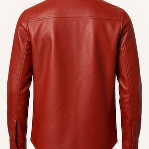 Men's Red Leather Shirt