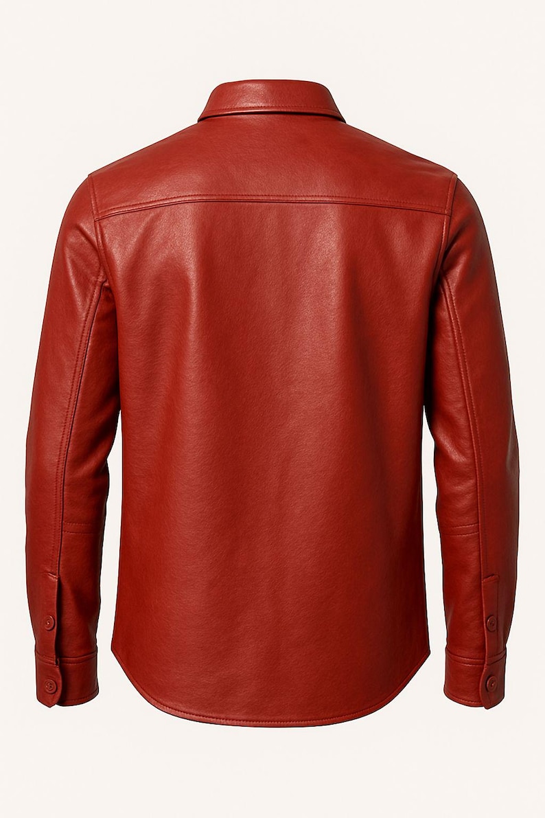 Men's Red Leather Shirt