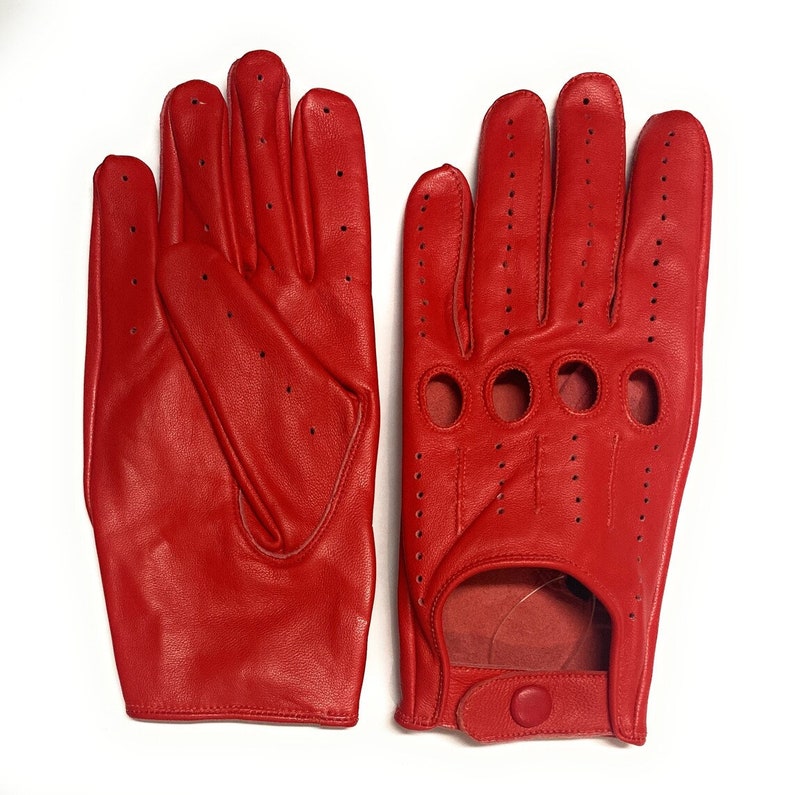 Gants fantaisie en cuir véritable pour femme faits main l Meilleur cadeau pour femme image 5