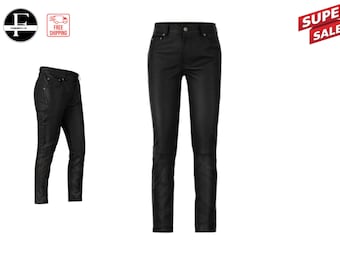 Men's Black Leather Stretch Jeans | Bust custom made leather pants