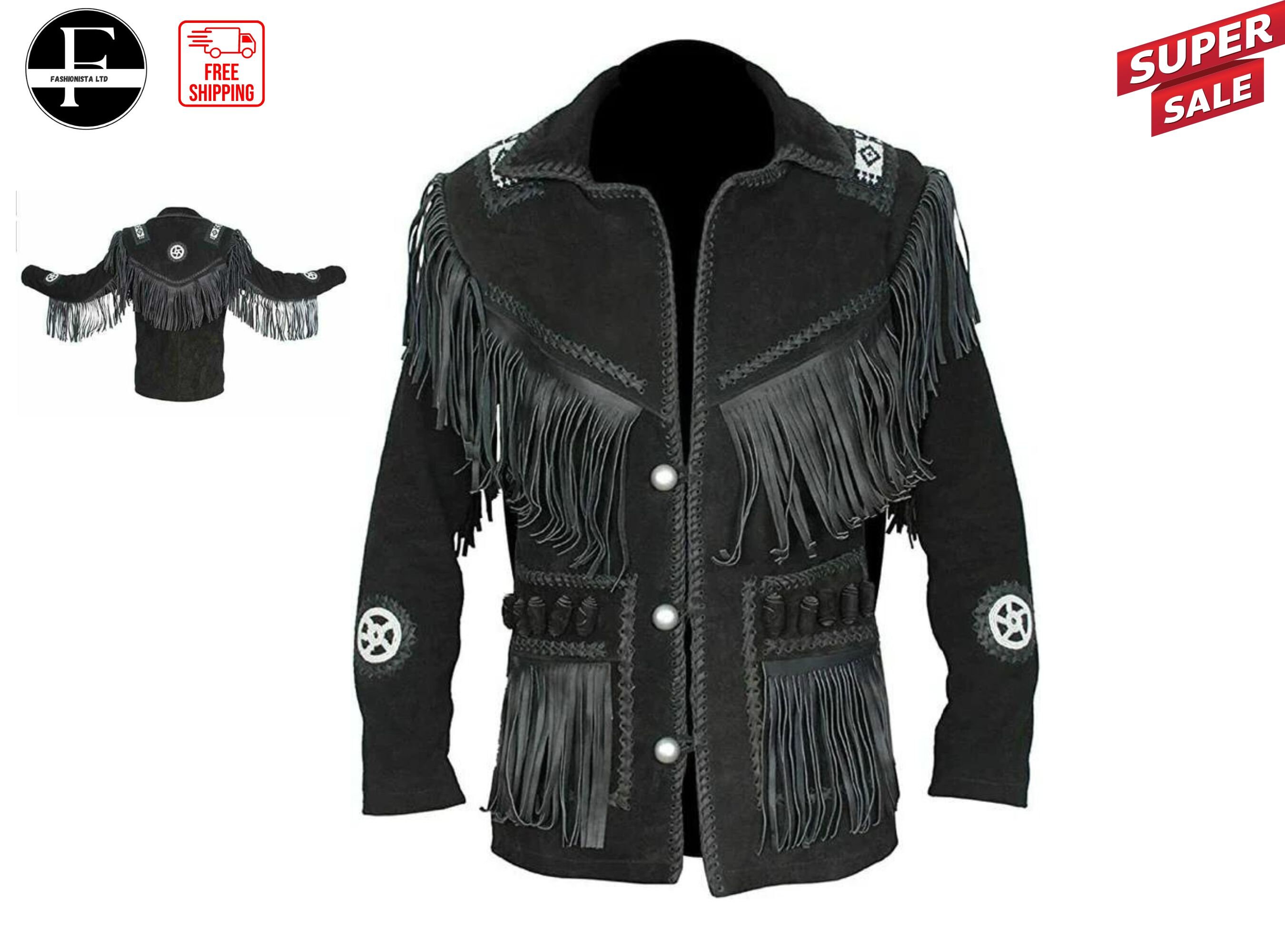 Mens western suede jacket top