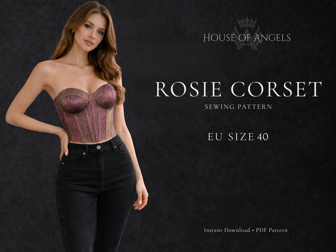 Rosie Corset Sewing Pattern PDF – Sweetheart Overbust Corset, EU Size ...