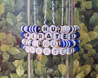 HU Pride Heishi Bracelet: Hampton University Clay Bead Bracelet