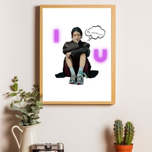IU digital art IU printable wall art Lee Ji-eun Korean singer My mister Korean drama art Korean actress Kpop star K-drama actress wall art