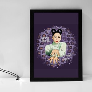 CL Korean singer CL Korean female rapper CL wall art Lee Chae-rin digital art gift for Kpop fans digital wall art Kpop gift Korean 씨엘 이채린