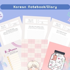 My K-notebook K-diary Korean notebook gift Korean journal Digital diary Digital journal gift Korean printable diary Korean writing practice